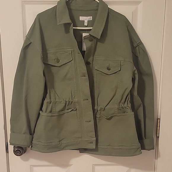 LOFT Olive Green Utility Jacket - Picture 1 of 4